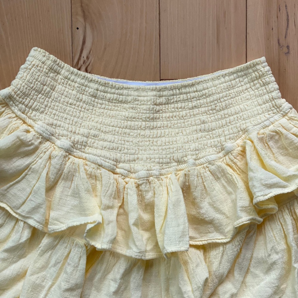 NWT 100 Cotton Coquette Soft Girl Yellow Skort Set Corset Peplum Ruffle Boutique - Picture 5 of 14